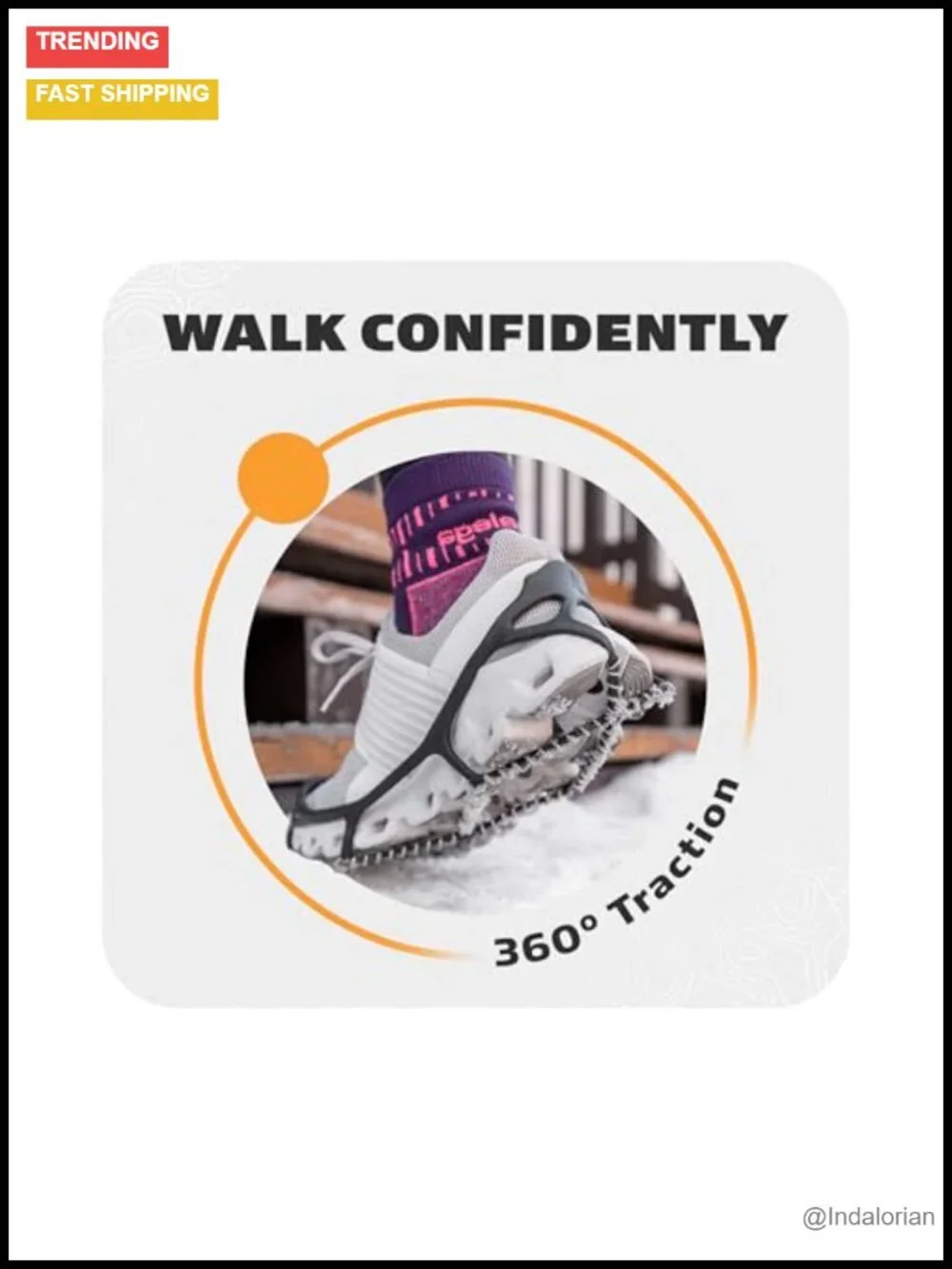 Slip-On Traction Cleats for Snow & Ice - 360-Degree Steel Coils